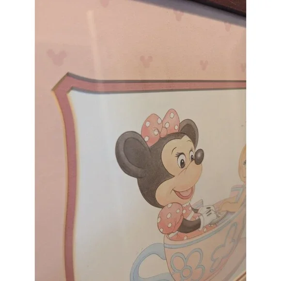 Disney Precious Moments Minnie & Alice 15x19 Framed Art Aaron Brothers Teacup - Picture 12 of 16